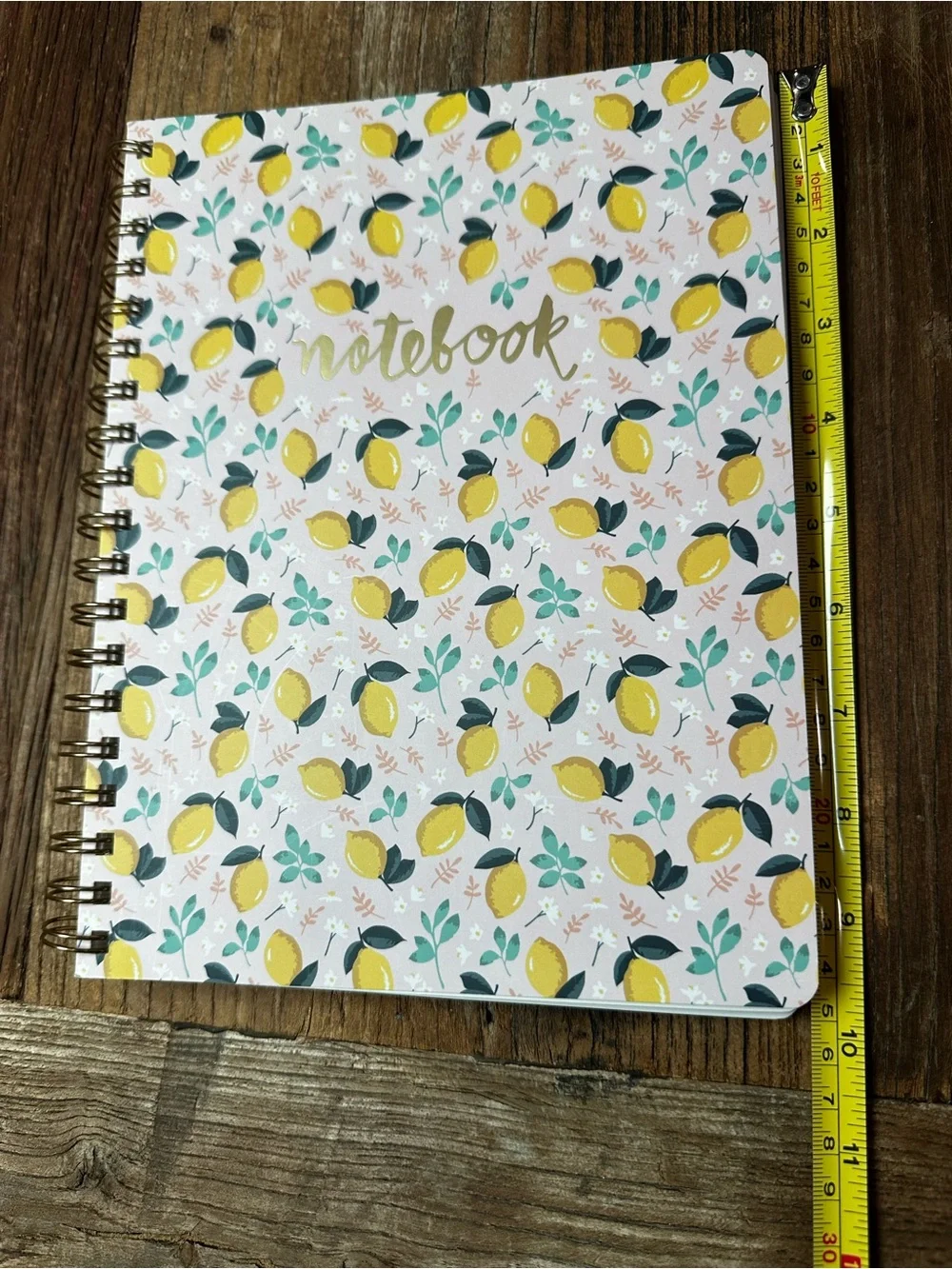 Lemon Pattern Spiral Notebook - Yellow